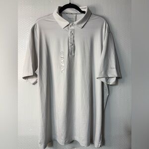 NWT Men's Walter Hagen XL P11 Championship Stripe Polo Pure White/Cloud Grey